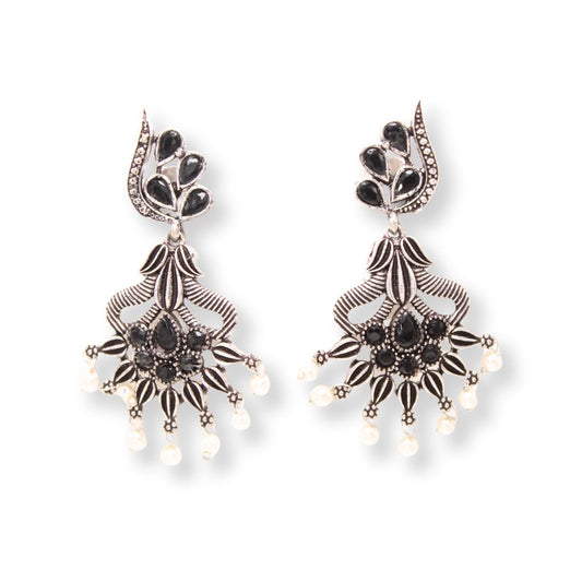 NAVRANG PANKHURI JHUMKA - BLACK