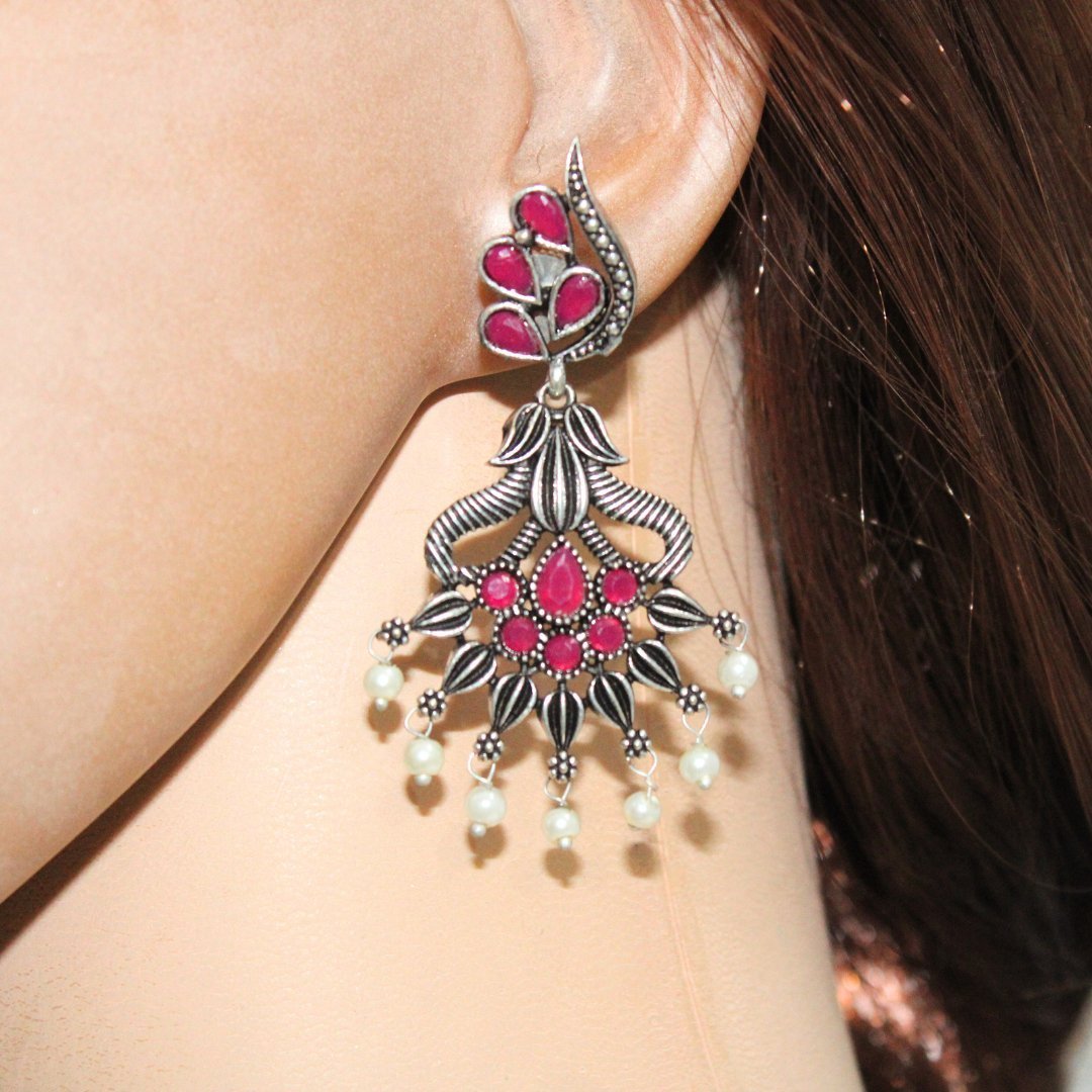 NAVRANG PANKHURI JHUMKA-MAROON