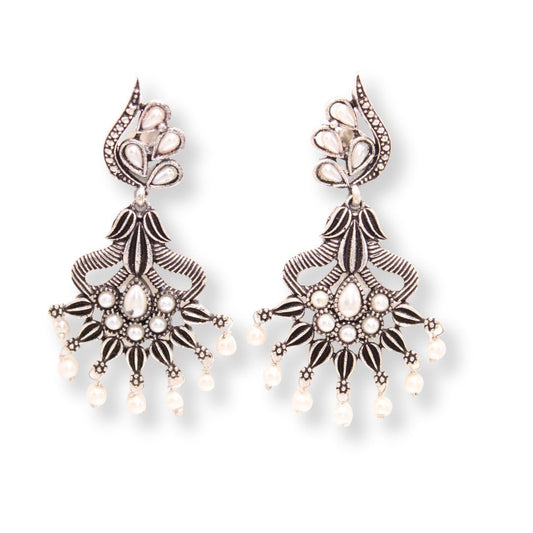 NAVRANG PANKHURI JHUMKA-WHITE