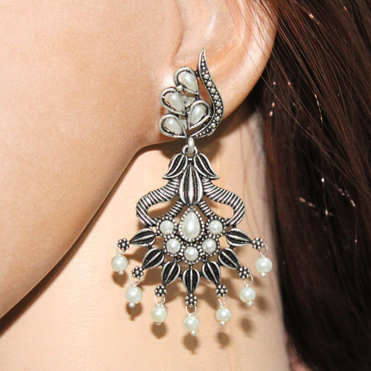NAVRANG PANKHURI JHUMKA - WHITE
