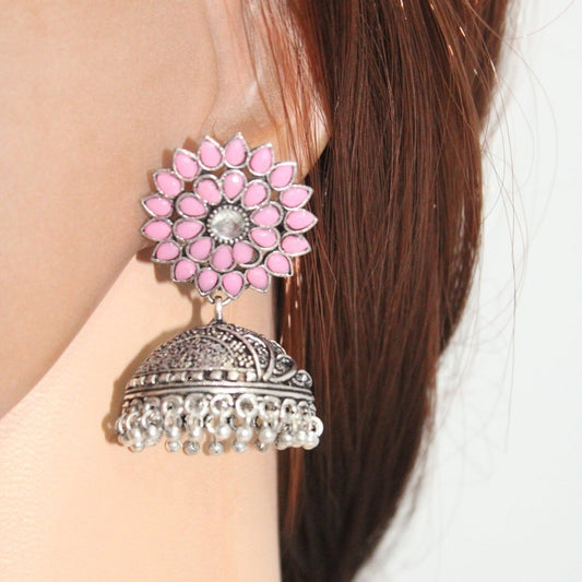 NAVRANG PUSHP JHUMKA-PINK