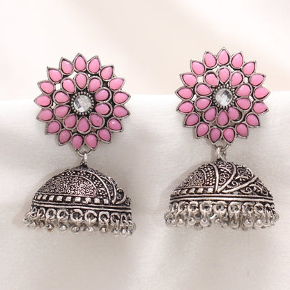 NAVRANG PUSHP JHUMKA-PINK