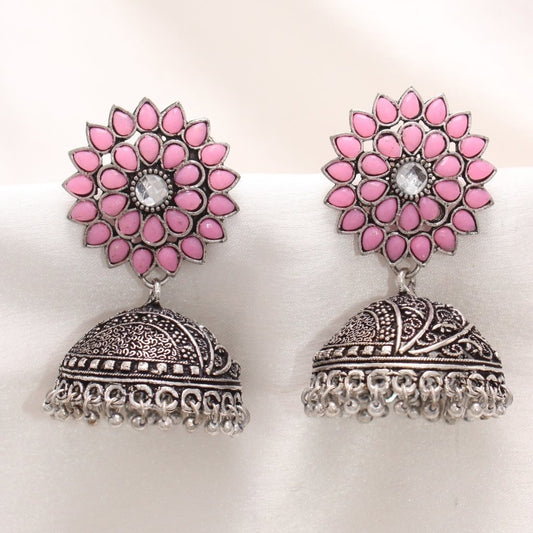 NAVRANG PUSHP JHUMKA-PINK