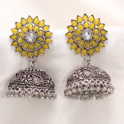 NAVRANG PUSHP JHUMKA - YELLOW