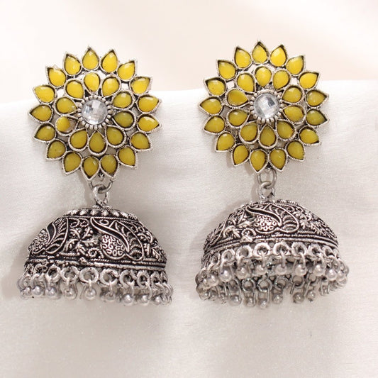 NAVRANG PUSHP JHUMKA - YELLOW