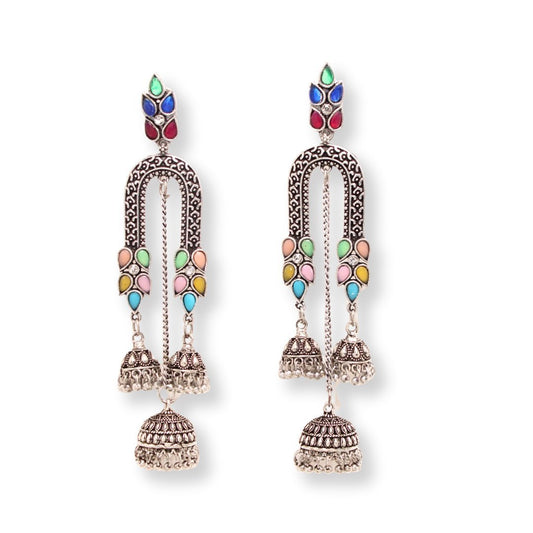 NAVRANG U-SHAPE JHUMKA- MULTICOLOUR