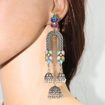 NAVRANG U - SHAPE JHUMKA - MULTICOLOUR