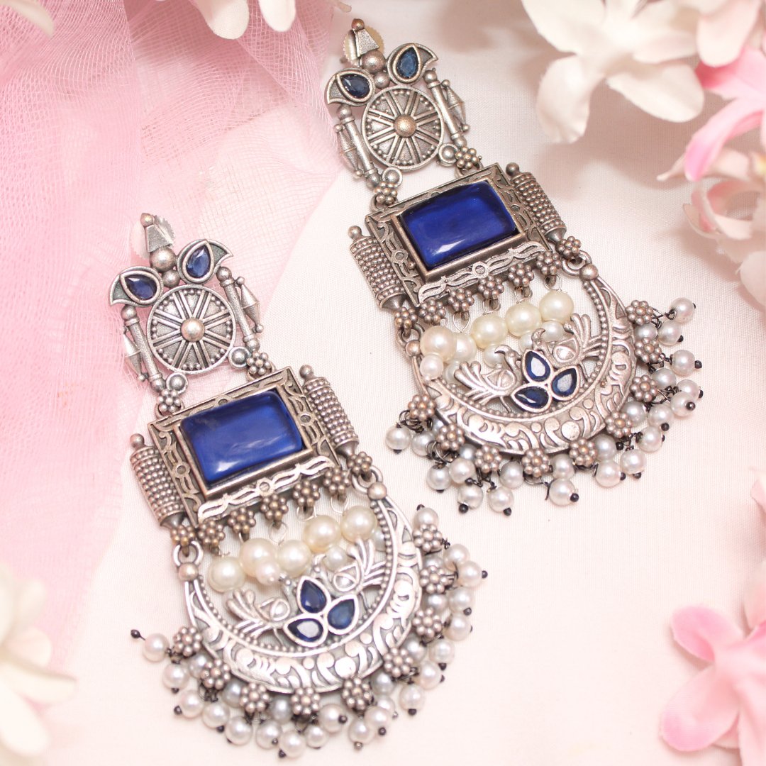 NEETI CHANDBALI JHUMKA - BLUE