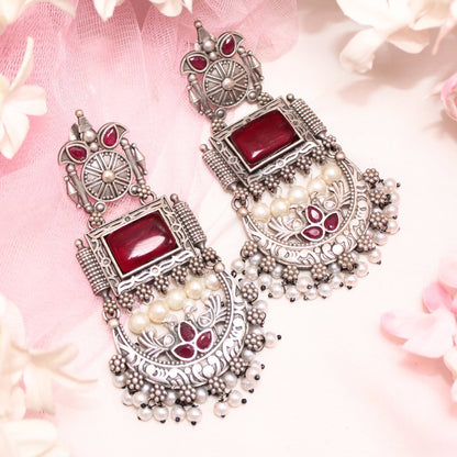 NEETI CHANDBALI JHUMKA - RED