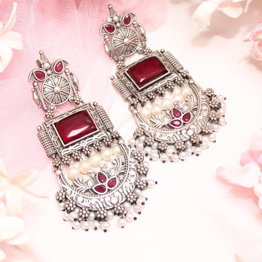 NEETI CHANDBALI JHUMKA - RED