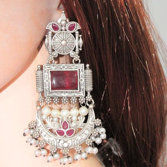 NEETI CHANDBALI JHUMKA - RED