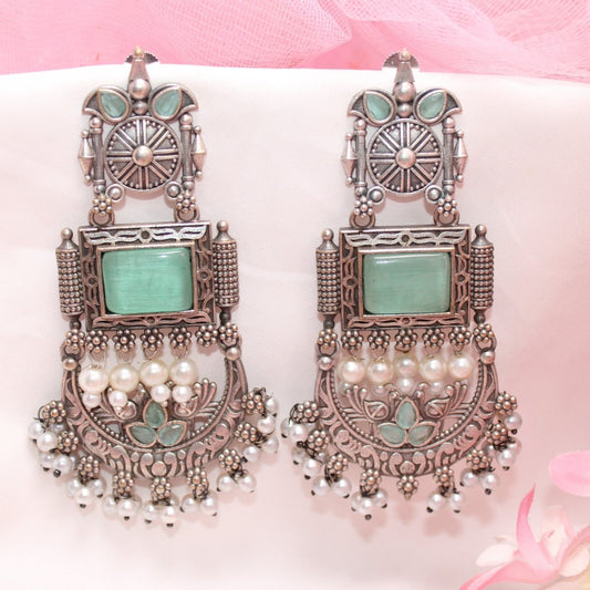 NEETI CHANDBALI JHUMKA - turquoise