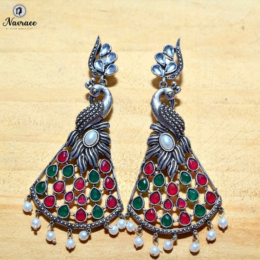 MAYURA CHANDBALI - MULTICOLOUR Navraee By Jaipur Jewels Shop