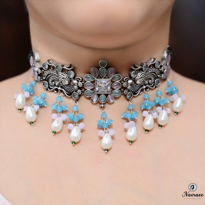 MAYURA NECKLACE SET - SKY BLUE