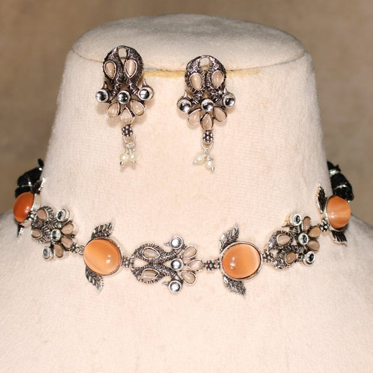 SATRANG NECKLACE SET LIGHT BROWN
