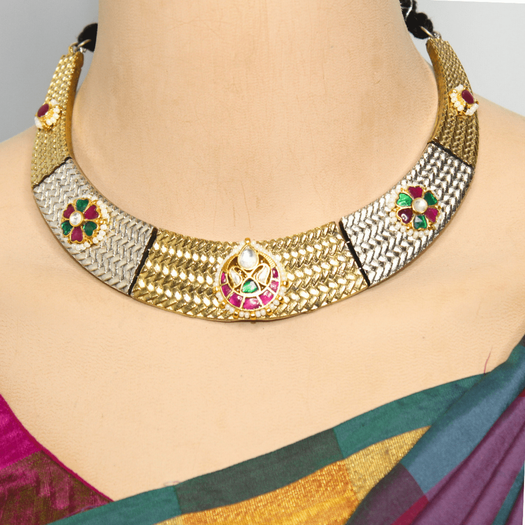 PAACHI KUNDAN DUAL - TONE NECKLACE