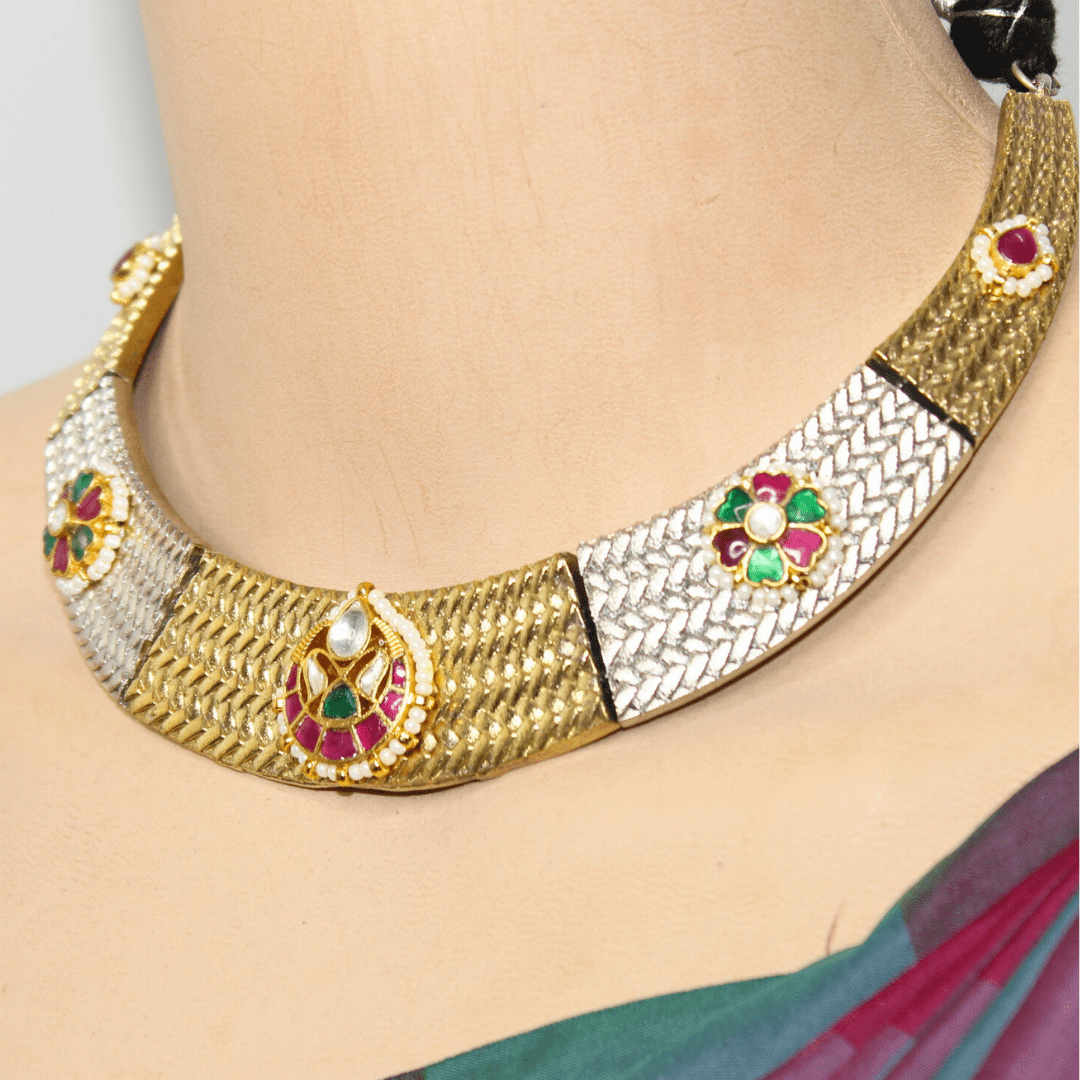 PAACHI KUNDAN DUAL - TONE NECKLACE