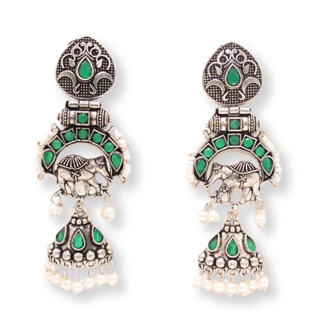 PEARL & BEADS ELEPHANT DANGLER-GREEN