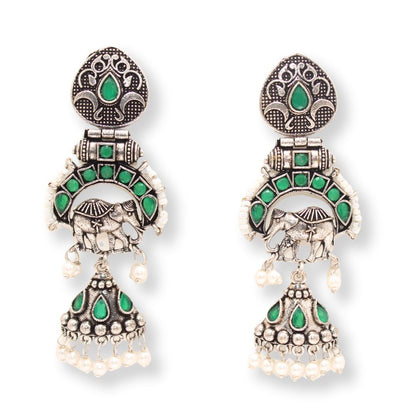 PEARL & BEADS ELEPHANT DANGLER-GREEN