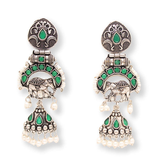 PEARL & BEADS ELEPHANT DANGLER - GREEN