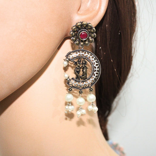 RADHA KRISHNA DUAL TONE JHUMKA - RED