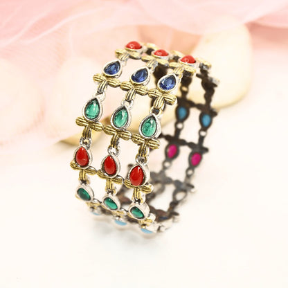 Rajputi Multicolor Kada – Non-Openable Single Bang