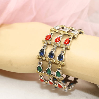 Rajputi Multicolor Kada – Non-Openable Single Bang