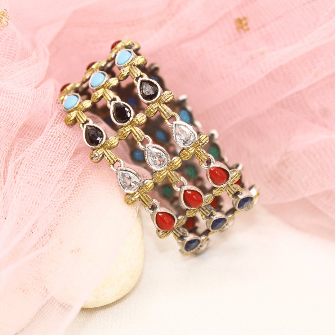 Rajputi Multicolor Kada – Non-Openable Single Bang