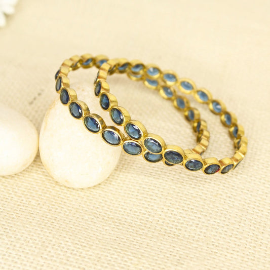 RAJWADI BLUE BANGLE -SET OF 2