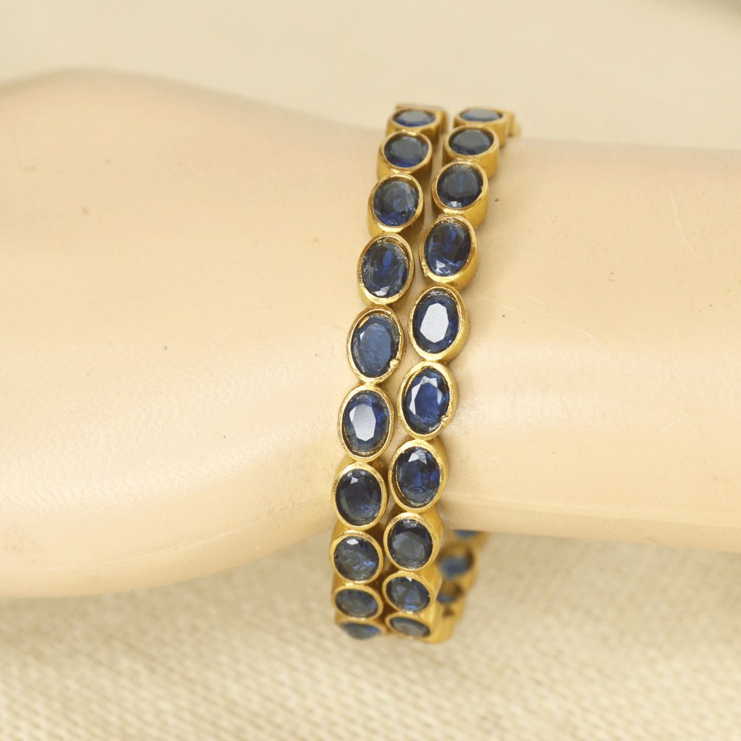 RAJWADI BLUE BANGLE -SET OF 2