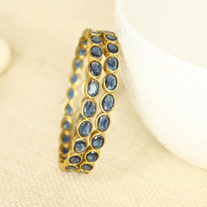 RAJWADI BLUE BANGLE -SET OF 2