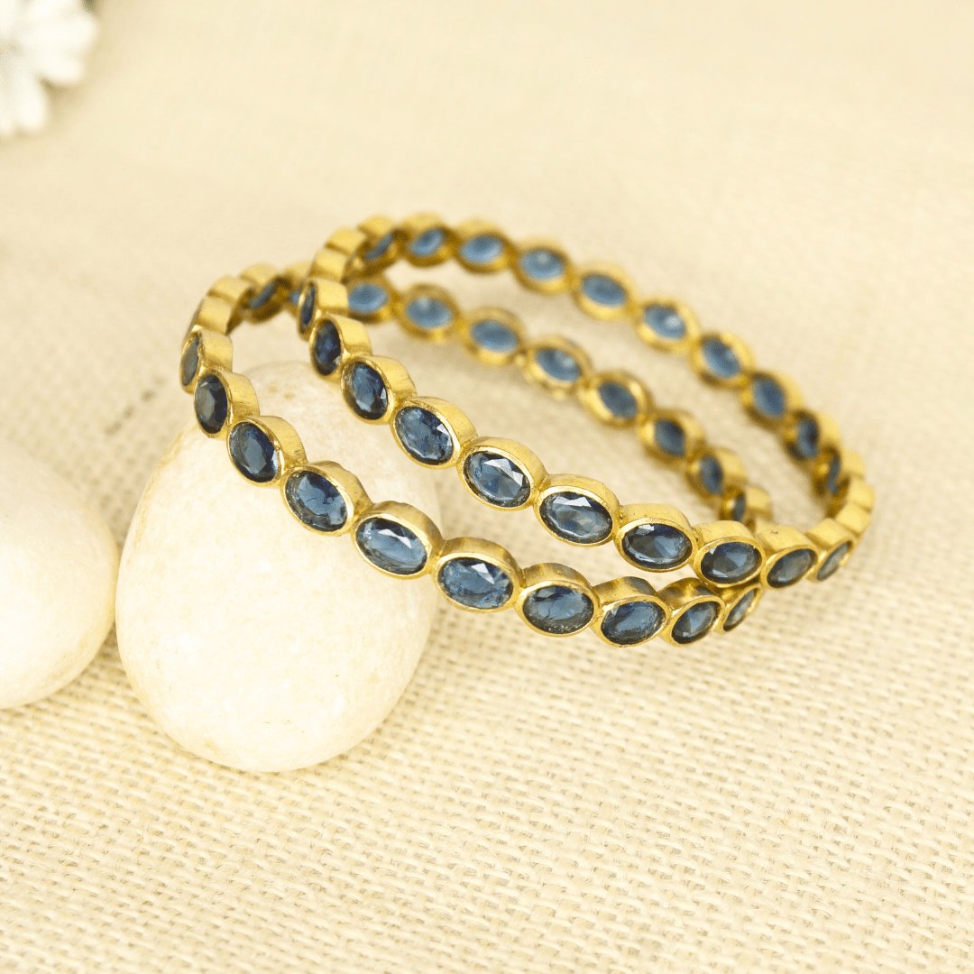 RAJWADI BLUE BANGLE -SET OF 2