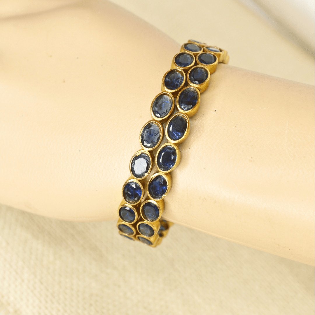 RAJWADI BLUE BANGLE -SET OF 2