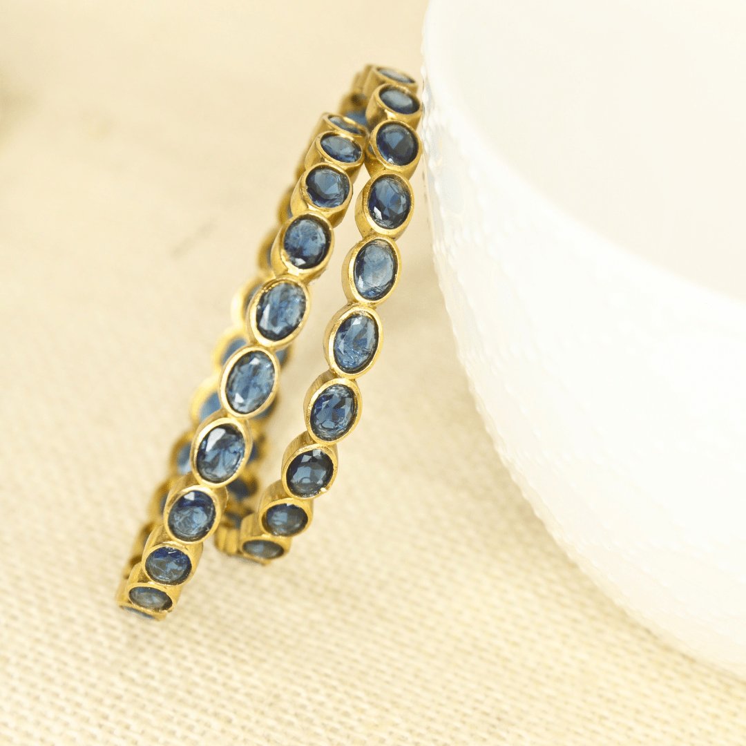RAJWADI BLUE BANGLE -SET OF 2