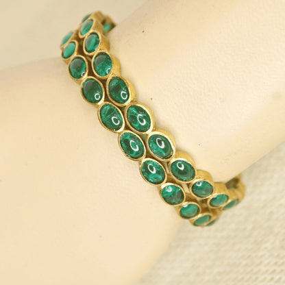 RAJWADI EMERALD (GREEN) BANGLE -SET OF 2