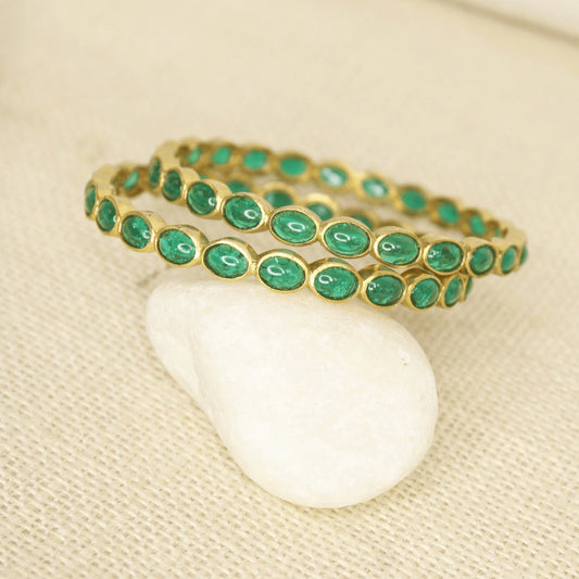 RAJWADI EMERALD (GREEN) BANGLE -SET OF 2