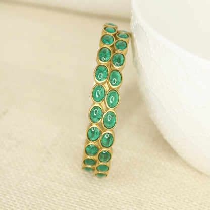RAJWADI EMERALD (GREEN) BANGLE -SET OF 2