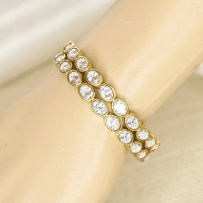 RAJWADI KUNDAN (TRANSPARENT) BANGLE -SET OF 2