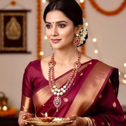 RAJWADI RANI HAAR-DO LADI-WHITE & RED