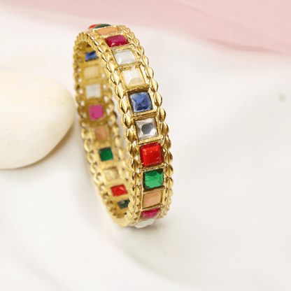 Rajwadi Square - Stone Kada Multicolour