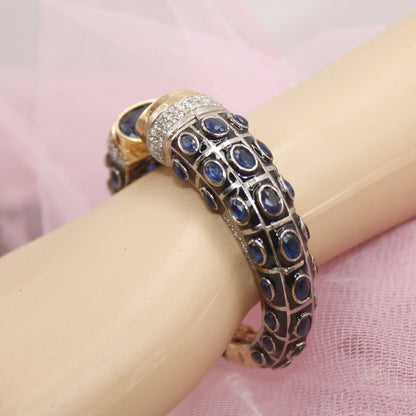 RAJWADI STONE & MEENAKARI KADA GOLD PLATED - BLUE