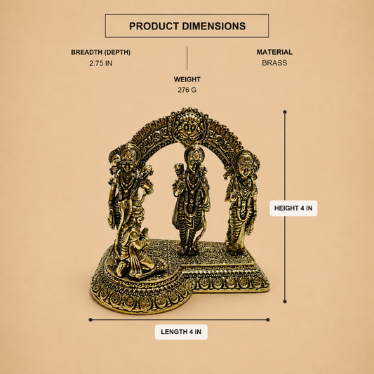 Ram Darbar Brass Idol — product dimensions