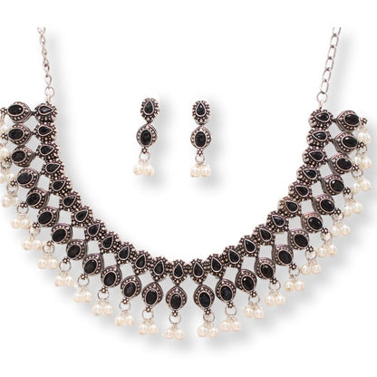 RATNA SHREE NECKLACE SET - BLACK