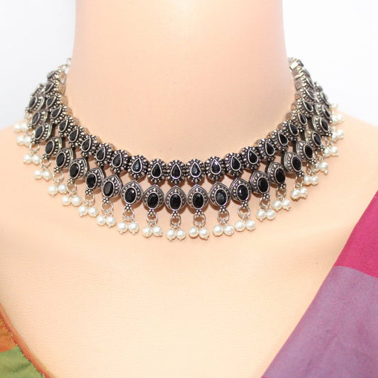 RATNA SHREE NECKLACE SET - BLACK