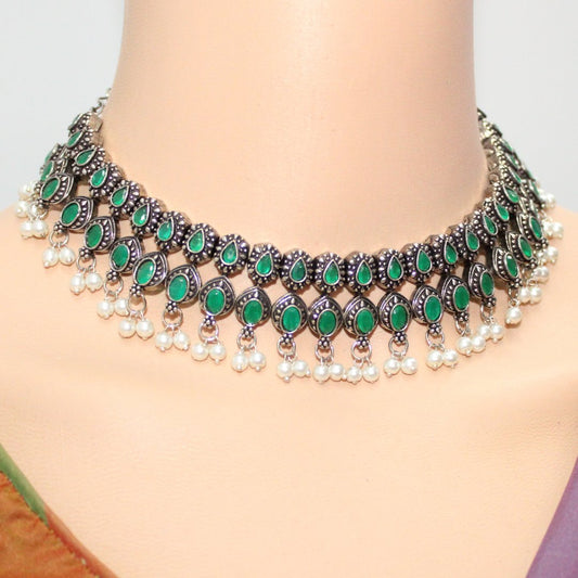 RATNA SHREE NECKLACE SET - GREEN