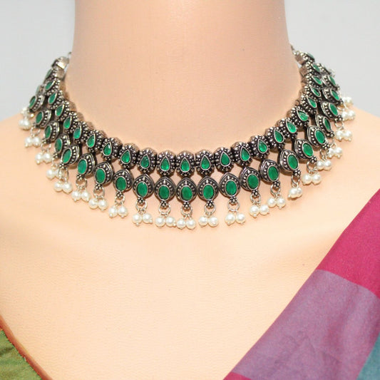 RATNA SHREE NECKLACE SET - GREEN