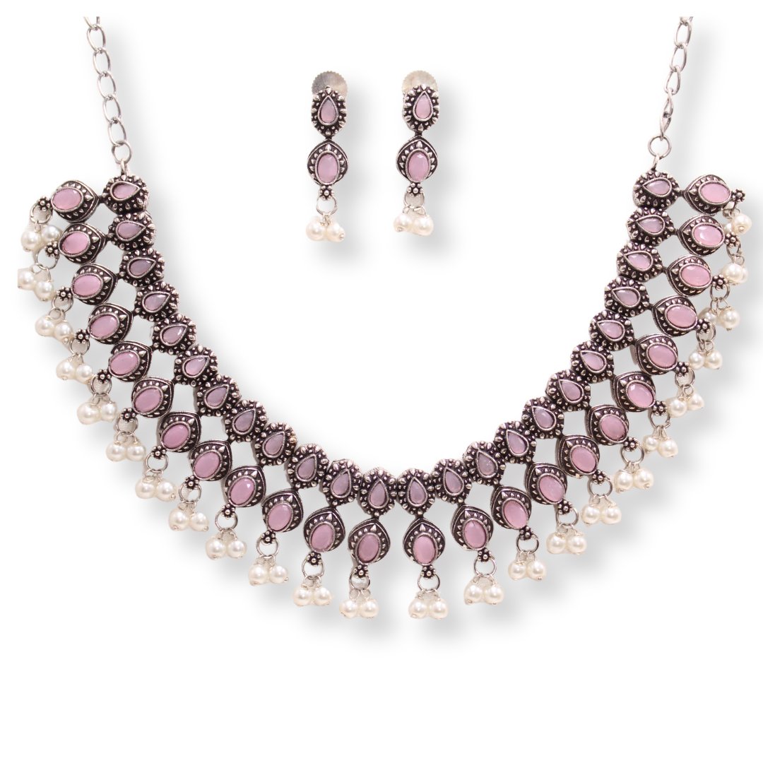 RATNA SHREE NECKLACE SET - PINK