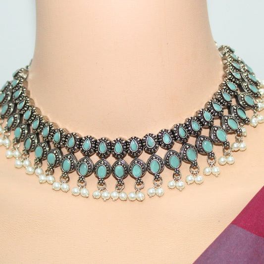 RATNA SHREE NECKLACE SET - TURQUOISE