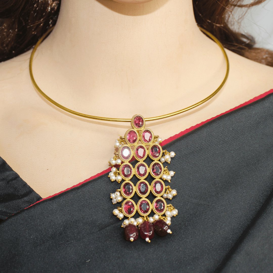 RING HASLI NECKLACE- STONE PENDANT