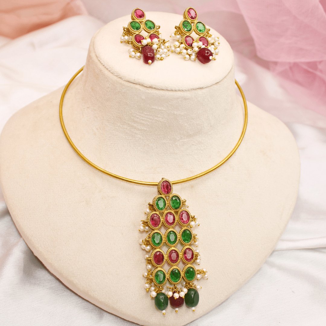 RING HASLI NECKLACE- STONE PENDANT